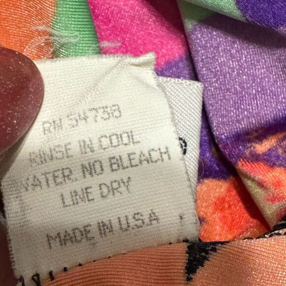 Vtg 90s LaBlanca floral 1 pc high leg deep plunge back/front hook n eye closure - Picture 8 of 11